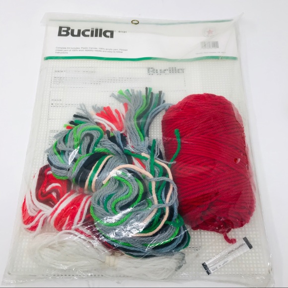 BUCILLA Christmas CAT IN HAT Doorstop Crewel Kit - Picture 4 of 4